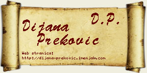 Dijana Preković vizit kartica